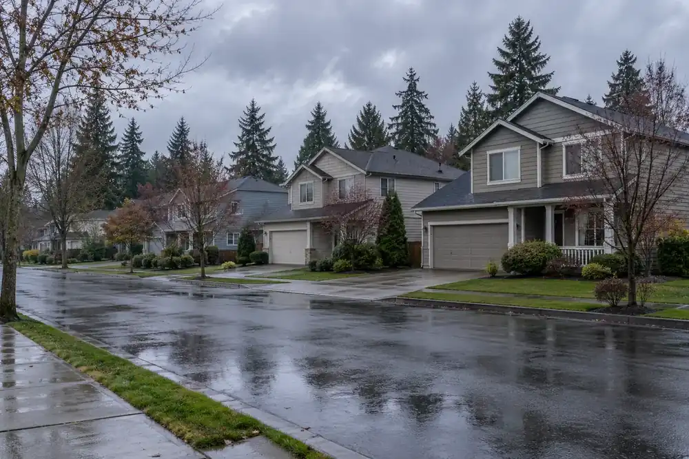 Illustration of a typical residential street in the Fife, WA area