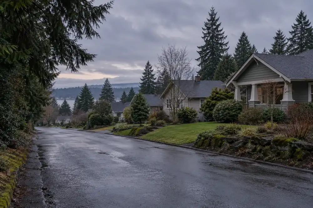 Illustration of a typical residential street in the Port Orchard, WA area