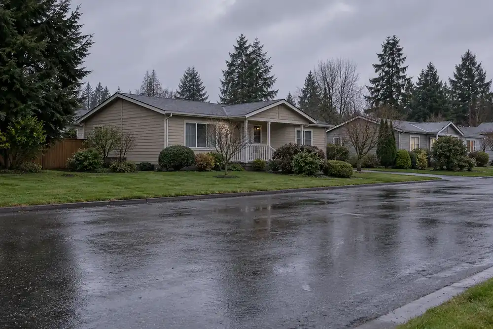 Illustration of a typical residential street in the Prairie Ridge, WA area