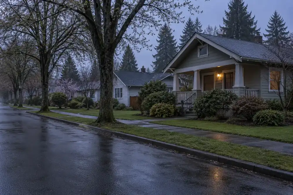Illustration of a typical residential street in the Puyallup, WA area